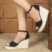 Women's Summer Cross-Strap Peep-Toe Platform Wedge Sandals Fashionable Hollow High Heels Waterproof_vogvips.com