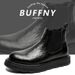 Chelsea Boots Men's Pleated Design Mid-top Leather Shoes Retro Low-top Martin Boots Tide_vogvips.com