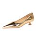 230-7 European American Style Retro Fashion Simple Comfortable Low Cat Heel Shallow Mouth Pointed Toe Party Women's_vogvips.com