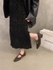 Sharp Pointed Niche Versatile Thick Heel Splicing Black Commuting Single Shoe Women's Spring Autumn French Mary Jane_vogvips.com