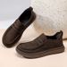 Crooked Leather Shoes For Men, 2025 Autumn New Item, Thick Soled Loafers, Men's Casual Set Bean Shoes, Trendy_vogvips.com