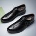 Euro Step Autumn British Style Cowhide Business Formal Men's Pointed Leather Brogue Carved Strap Monk Shoes_vogvips.com