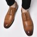 Euro Step Spring Summer New Men's Formal Leather Top Layer Cowhide Handmade Business Brogue Shallow Mouth Lace-up Single Shoes_vogvips.com