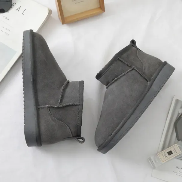 Winter Warm Fleece Lined Short Boots Unisex 2025S New Anti Slip Soft Sole Comfortable Puffy Cotton Shoes Men Women Size_vogvips.com