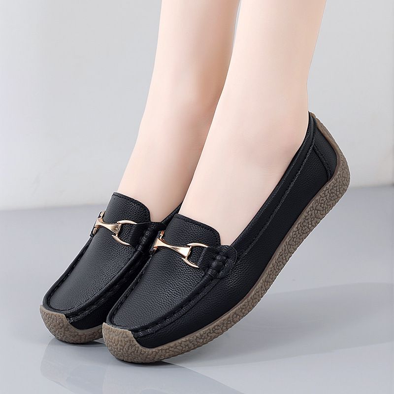 Women's Flat Shoes Soft Soles Soft Shoes Comfortable Large Size Bean Shoes For Women_vogvips.com
