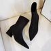 MTX Autumn Winter New Martin High Medium Thick Heel Suede Fashion Pointed Toe Slimming Versatile Back Zipper Short Boots_vogvips.com