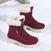 Snow Boots For Women In Winter 2025, With Added Fleece, Thickened Insulation, Warm Leg Protection, High Top Cotton Shoes_vogvips.com