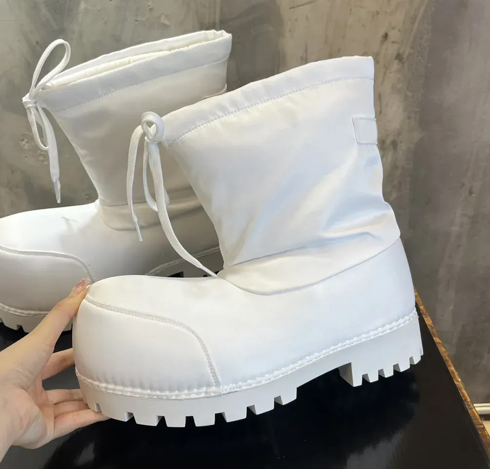 Alaska Women Designer Snow Nylon Ski Bootie Men Chunky Winter Boots Top Quality Booties Shoe Without Box_vogvips.com