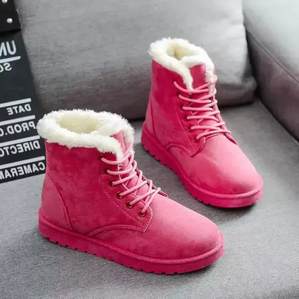 Free Delivery Designer Slippers Plus Size Thick Soled Boots For Women Fashionable Fur Short Tube Snow With Plush Thick_vogvips.com