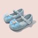 Elsa Crystal Princess Spring Autumn Summer Bowknot Fashion Little Girls' Soft Sole Leather Single Shoes_vogvips.com