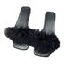 European And American Women's Furry Slippers, 2023 Summer New Model, Large Size, Outdoor Wear, One-strap Beach Sandals,_vogvips.com