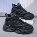 Men's Fashion Sneakers With Hidden Height Increase - Classic Dad Shoes For Casual Wear, Comfortable Round Toe Design, Breathable Mesh Lining_vogvips.com