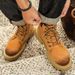 European Warm Series Men's Martin British Style High-top Work Autumn Yellow Boots Big Toe Couple Shoes Height Increasing_vogvips.com