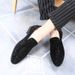 Leather men's loafers men's pointed leather shoes rhinestones men's shoes_vogvips.com