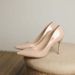 Women's High-heeled Shoes With Thin Heels Pointed Toes In Burgundy, Unique Design, Sexy And Elegant, Nude Shiny French_vogvips.com