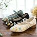 Wood Grain Soles, Square Thick Heels, Spring And Summer New Embroidered Cloth Fashionable Pointed Women's Singles Shoes,_vogvips.com
