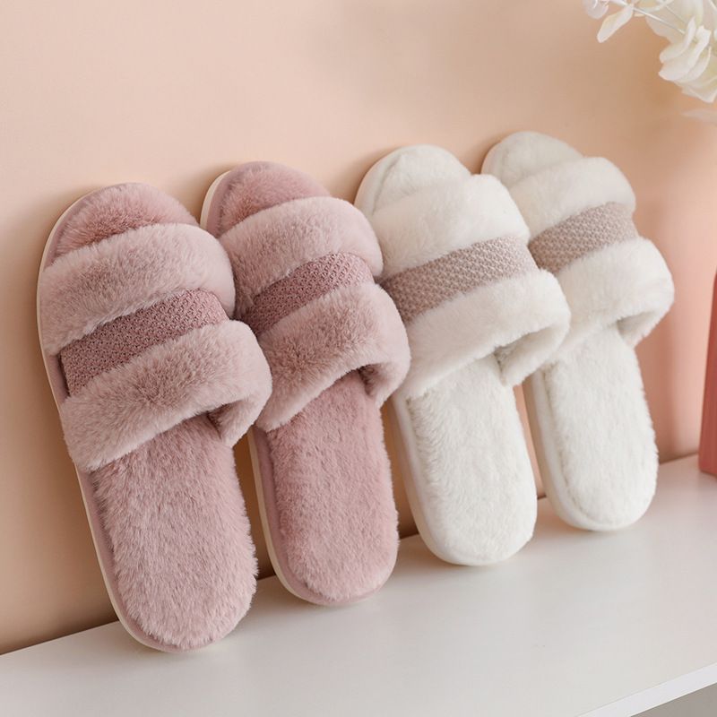 Winter Cotton Slippers For Women, Silent Plush Flooring, Couple's Home, Anti_vogvips.com