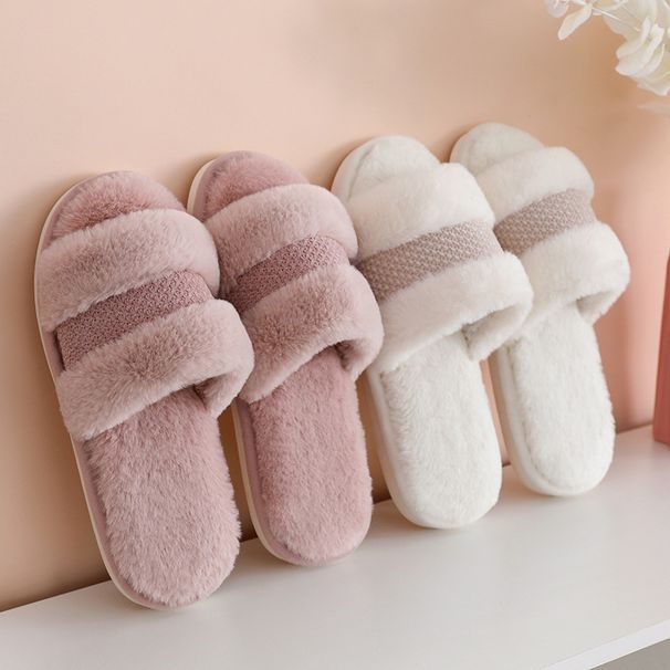 Winter Cotton Slippers For Women, Silent Plush Flooring, Couple's Home, Anti_vogvips.com