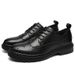 Euro Step Brogue Men's 2025 New Casual Men Thick Sole Business Work Small Leather Black Korean Style Wedding Shoes_vogvips.com