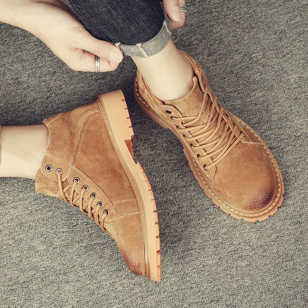 Martin Boots Men's Korean Chelsea Boots Men's Heightening Cigarette Boots High Top Leather Boots_vogvips.com