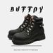 Locomotive Wind Japanese Tooling Thick-soled Heightening Short Boots Retro Lace-up High-top Men's Boots Martin Boots_vogvips.com