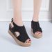 and Style Thick-Soled Women's Shoes Summer Hollow Fish-Mouth Wedge_vogvips.com