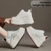 Thick Sole Hidden Heel 9cm Height Increase High-End Feel Silver White Sneakers For Women 2025 Autumn New Small Size_vogvips.com