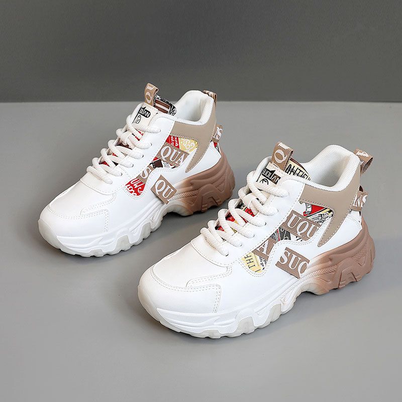 ZY7831 New 2024 Hot Style Autumn Winter Dad Women's Korean Version Color Block Trendy Height Increasing Thick Sole Shoes_vogvips.com