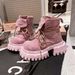 【Fanfuna】Rhubarb Suede Leather Short Thick Sole Martin Trendy Cool British Work Western Cowboy Boots_vogvips.com