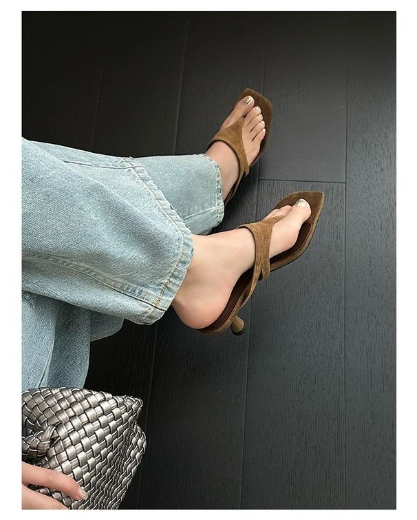 In-stock High-end Square-toed Thong Women, Casual High-heeled Summer Stylish And Comfortable Open-toed Sandals For Women_vogvips.com