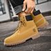 New Pair Boots With High Tops And Plush Chunky Yellow Boots Men's And Women's Shoes_vogvips.com
