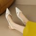 Women's Closed-toe Sandals 2025 Summer French Style Elegant Backless Kitten Pointed Toe Shallow Cut Stiletto High Heel_vogvips.com