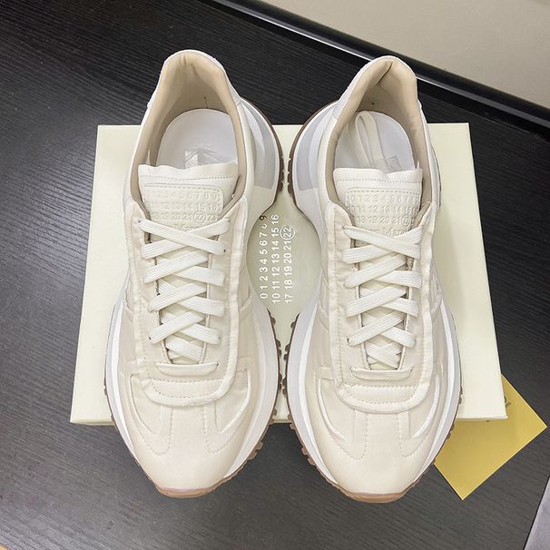 Dad Ma 1 Ju's German Training Low-top Thick-soled Unisex Genuine Leather Sports Agan Versatile Men's White Shoes_vogvips.com