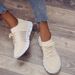 Foreign Trade Large Size Shallow Mouth Thick Spring And Autumn New Women's Breathable Fly Knit Soft Sole Comfortable_vogvips.com