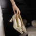 Women's Elegant Satin Wedding Shoes C799 French High Heels 13 Pointed Toe Chunky Mid Heel With Pearl Versatile Sizes 34-40_vogvips.com