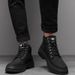 European Warm Series Martin Short Breathable Korean Style High-top British Workwear Men's Boots Mid-top Casual Trendy Shoes_vogvips.com