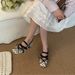 5cm Polka Dot Spring Buckle French Ballet 26cm Height-increasing Mary Jane Shoes, Square Toe, New Model_vogvips.com