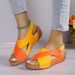 Large Size Fish Mouth Cross Muffin Platform Velcro Sandals For Women_vogvips.com