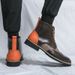 European Warm Series Autumn Winter Fashion High-top Leather Large Size Men's Lace-up Martin Boots Casual British Style Pointed Toe Flat Shoes_vogvips.com