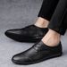 Men's Lace-up First-layer Leather Shoes Low-top Pointed Dress Leather Shoes Casual Shoes_vogvips.com