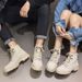 Geuie Leather Marti 2025 Summer Autum New Breathable Cavas Lace-up Short Thick-soled No-slip Hikig Boots For_vogvips.com