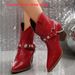 2025 Cross-Border Trade European And American High Women's Leather Large Size Pointed Toe Belt Buckle Slip-On Chunky_vogvips.com