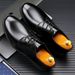 TerraStride Business Formal Suit Leather For Men Spring Groomsmen Wedding Bridegroom Casual Work Soft Sole Black Men's Shoes_vogvips.com