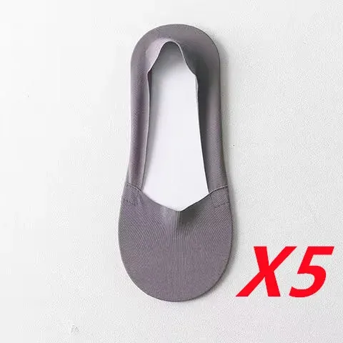 5 Pairs Women High Quality Matching Casual Summer Thin Cotton Bottom Non-slip Invisible Low Short Socks Breathable_vogvips.com
