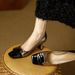 Two-tone High-heeled Shoes For Women, Stiletto, Fashionable And Sexy, 2026 Spring New Model, European And American Style, Square T_vogvips.com