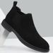 Euro Step 2025 New Brogue Ankle Trendy British Leather Shoes Slip-On Versatile Korean Style Boots For Men_vogvips.com