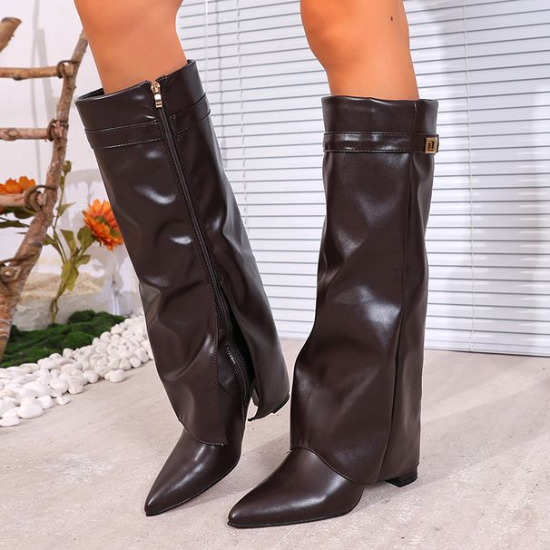 Suede Pointed-Toe High Heel Boots – Side Zipper Stiletto Fashion Boots (Beige/Black/Cream/Brown, Sizes 35-41)_vogvips.com