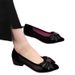 Mesh Single Shoes Women's Low Heel Versatile Hollow Mesh Women's Shoes Pointed Thick Heel Sandals Simple_vogvips.com