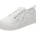 Women Fashion Summer Casual White Cutouts Lace Canvas Hollow Breathable Platform Flat Shoes Woman Sneakers_vogvips.com