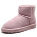 EBV Cowhide Snow For Women, Short Boots, Sheepskin Integrated, Versatile Women's Cotton Shoes, Leather Boots With Fleece_vogvips.com